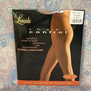 Women's Levante Sheer Control Pantyhose 3 Tall Sandal Toe NOS